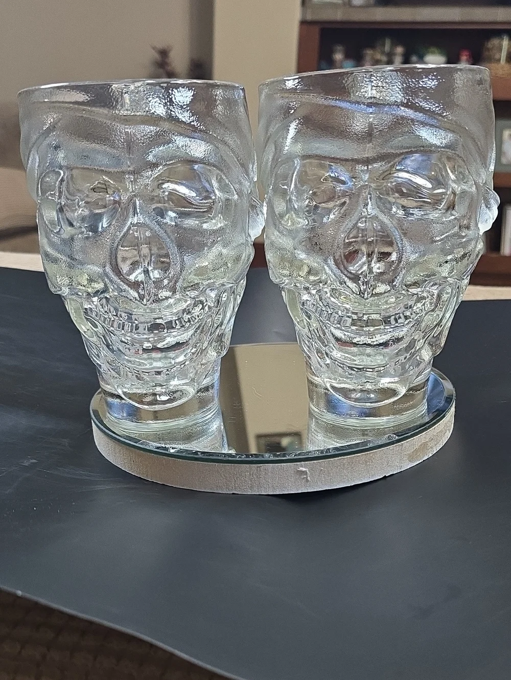 Guy Fieri American Kitchen Clear Glass Prirate Skull Beer Mugs Set Of 2
